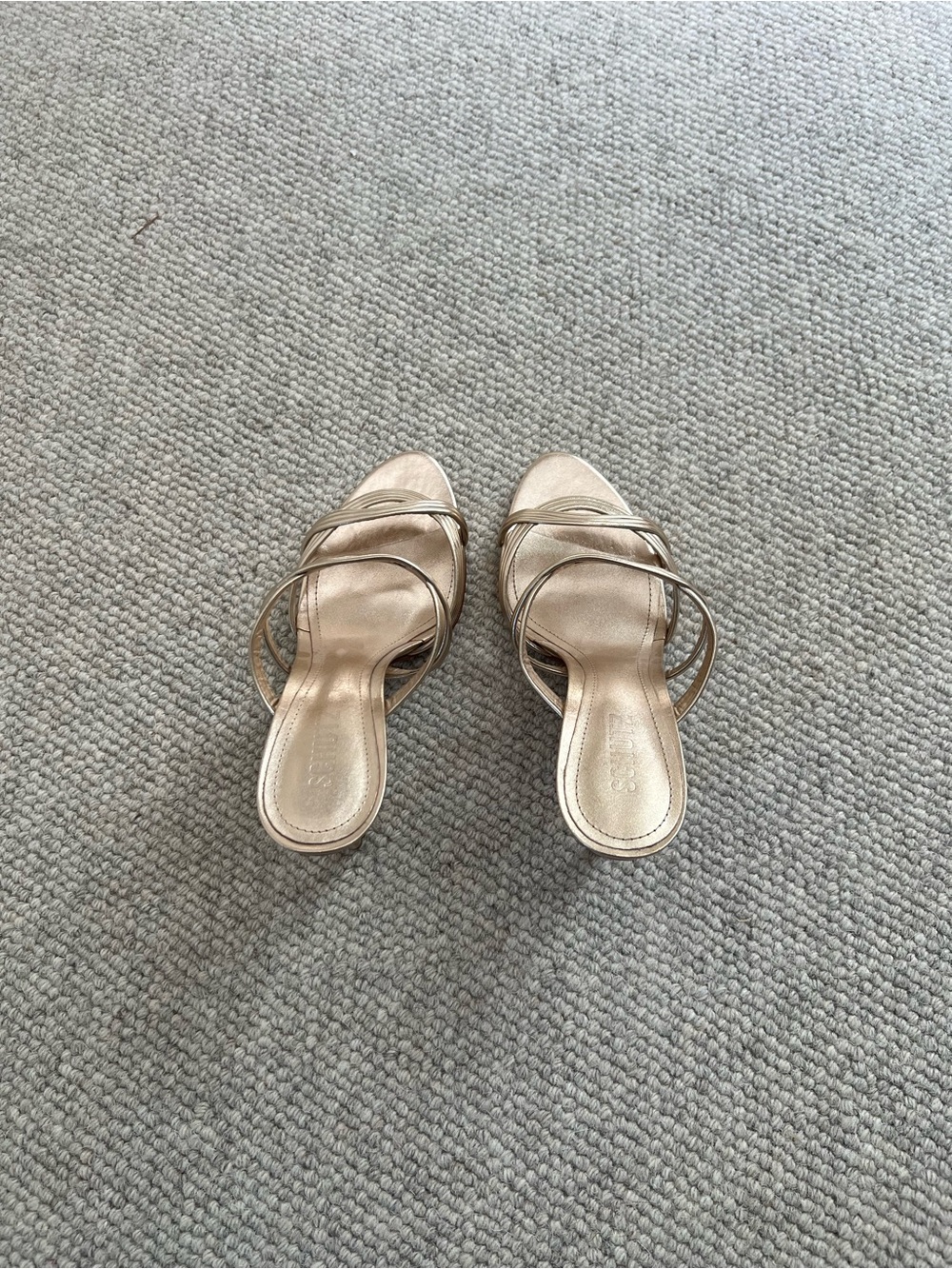 SCHUTZ Metallic Champagne Strappy Heeled Sandals